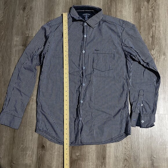 Urban Touch Plum, Blue & White Gingham Check Long Sleeve Button-Down Shirt SZ L - Picture 5 of 9